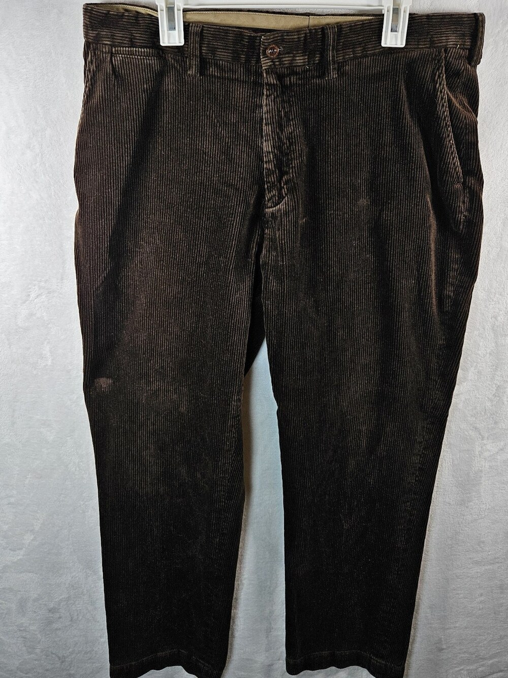 Polo Ralph Lauren Corduroy Pants Mens 38x32 Dark Brown Preston Pleated Wide Wale